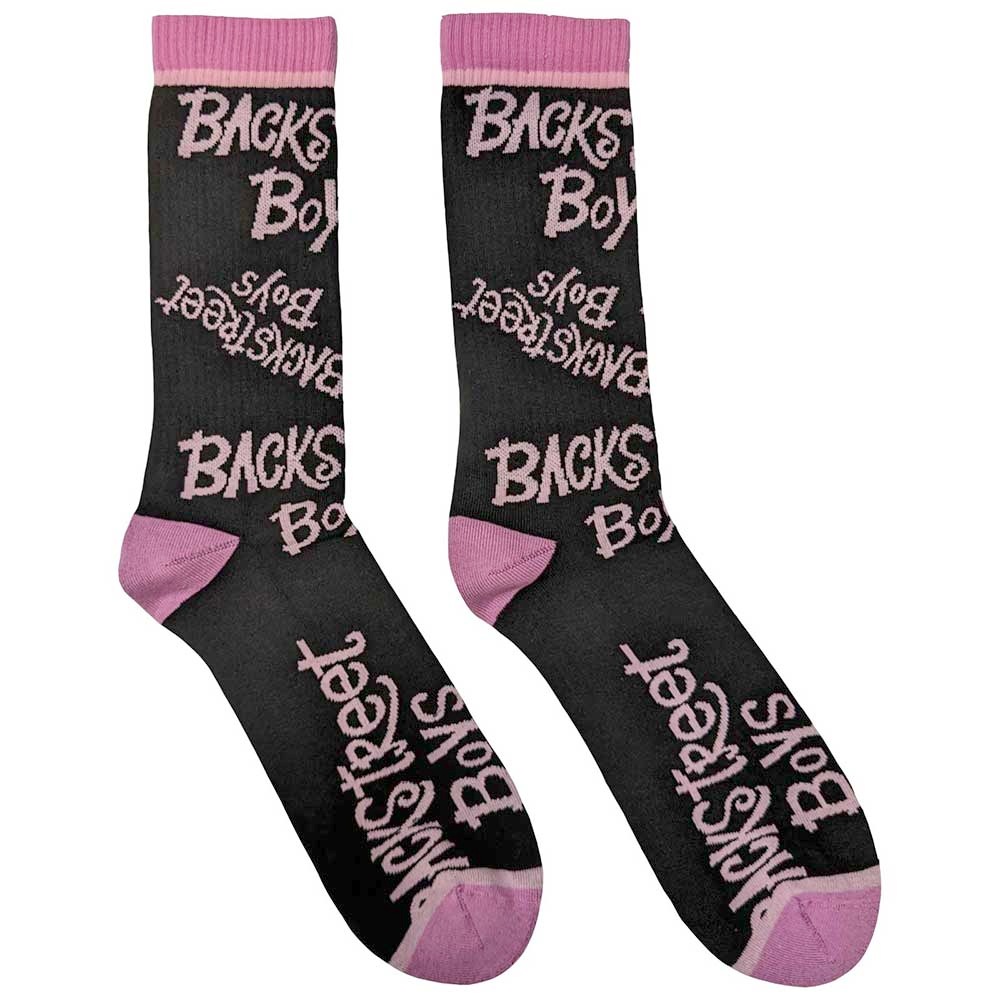 Backstreet Boys - Logo Repeat Socken - EU 40-45 - Schwarz/Rosa